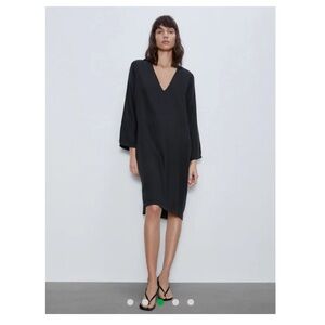 Zara Black Long Sleeve Dress